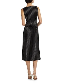 Raven Striped Sleeveless Midi-Dress