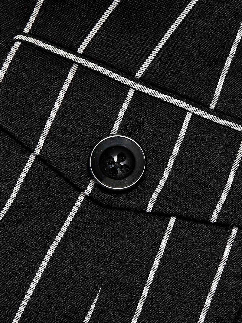 Raven Striped Sleeveless Midi-Dress