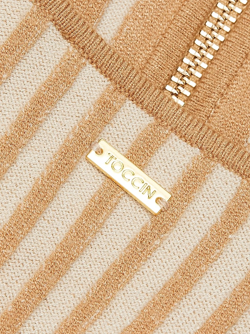 Lex Ribbed Zip-Front Minidress