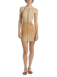 Lex Ribbed Zip-Front Minidress