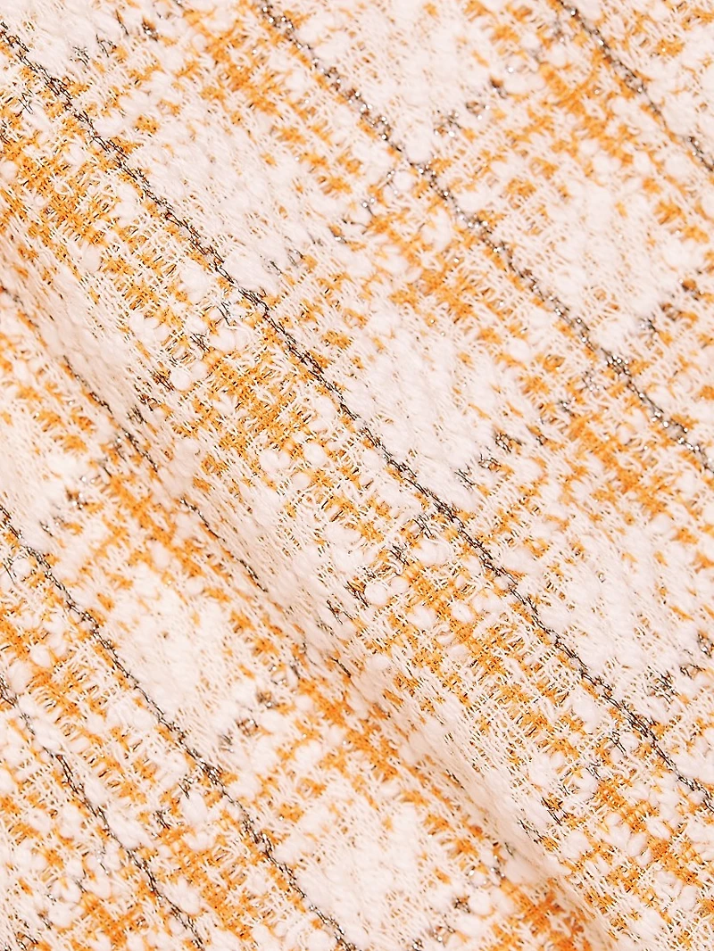 Phoebe Tweed Short-Sleeve Minidress