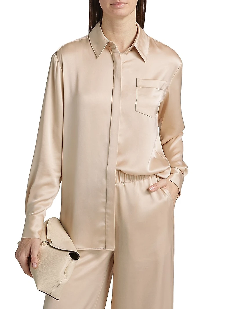 Riley Satin Boyfriend Shirt