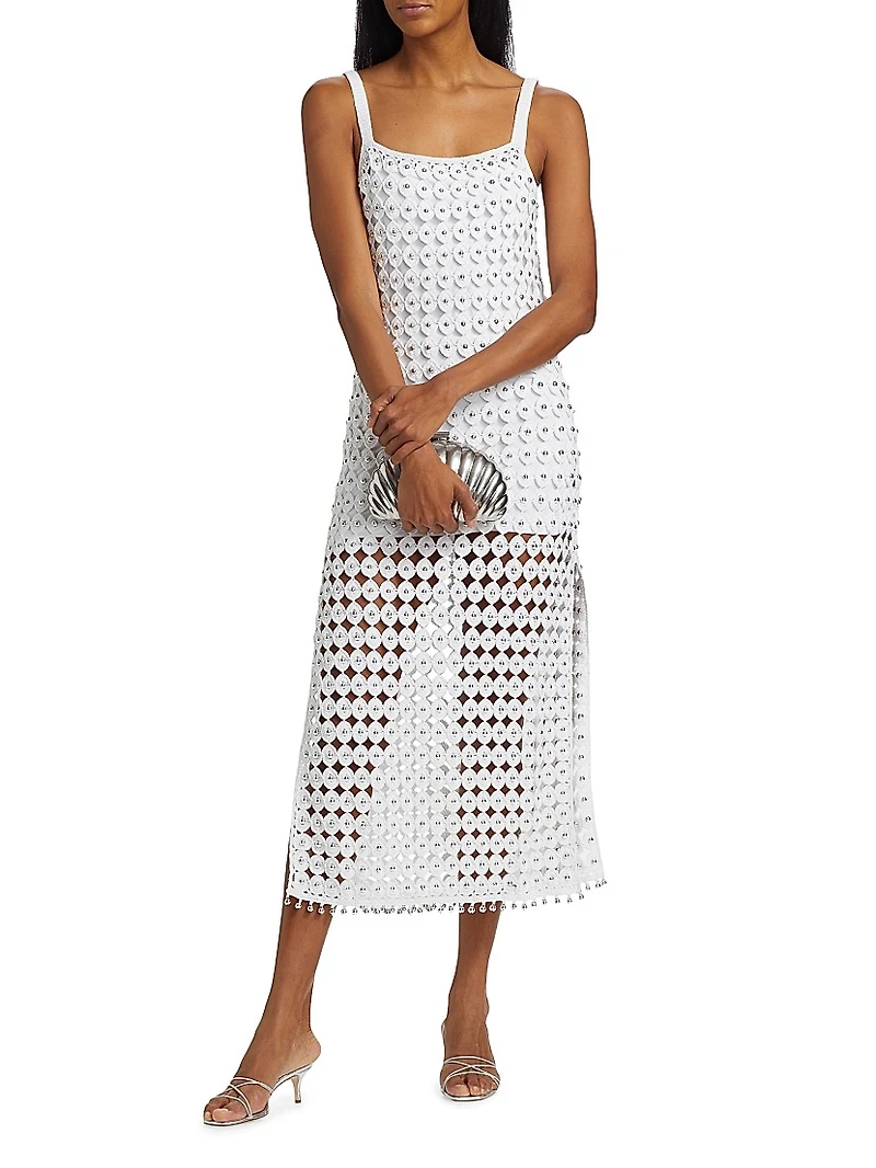 Clementine Crochet Beaded Midi-Dress