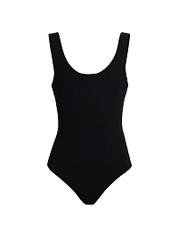 Delaney Rib-Knit Scoopneck Bodysuit