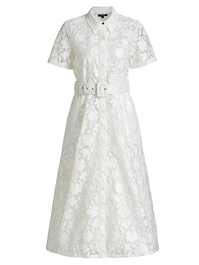 Jean Floral Lace Belted Shirtdress