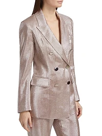 Mia Double-Breasted Metallic Blazer