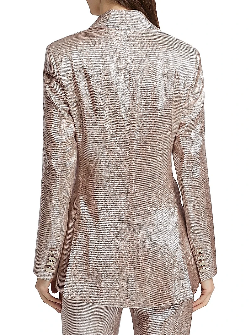 Mia Double-Breasted Metallic Blazer