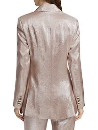 Mia Double-Breasted Metallic Blazer
