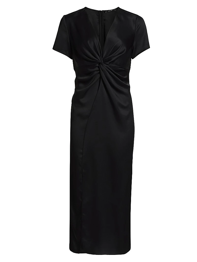 Heather Twist V-Neck Midi-Dress