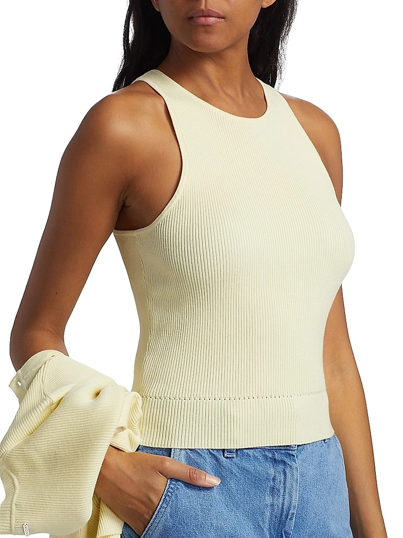 Avery Rib-Knit Racerback Crop Tank