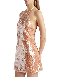 Micky Halterneck Sequined Minidress