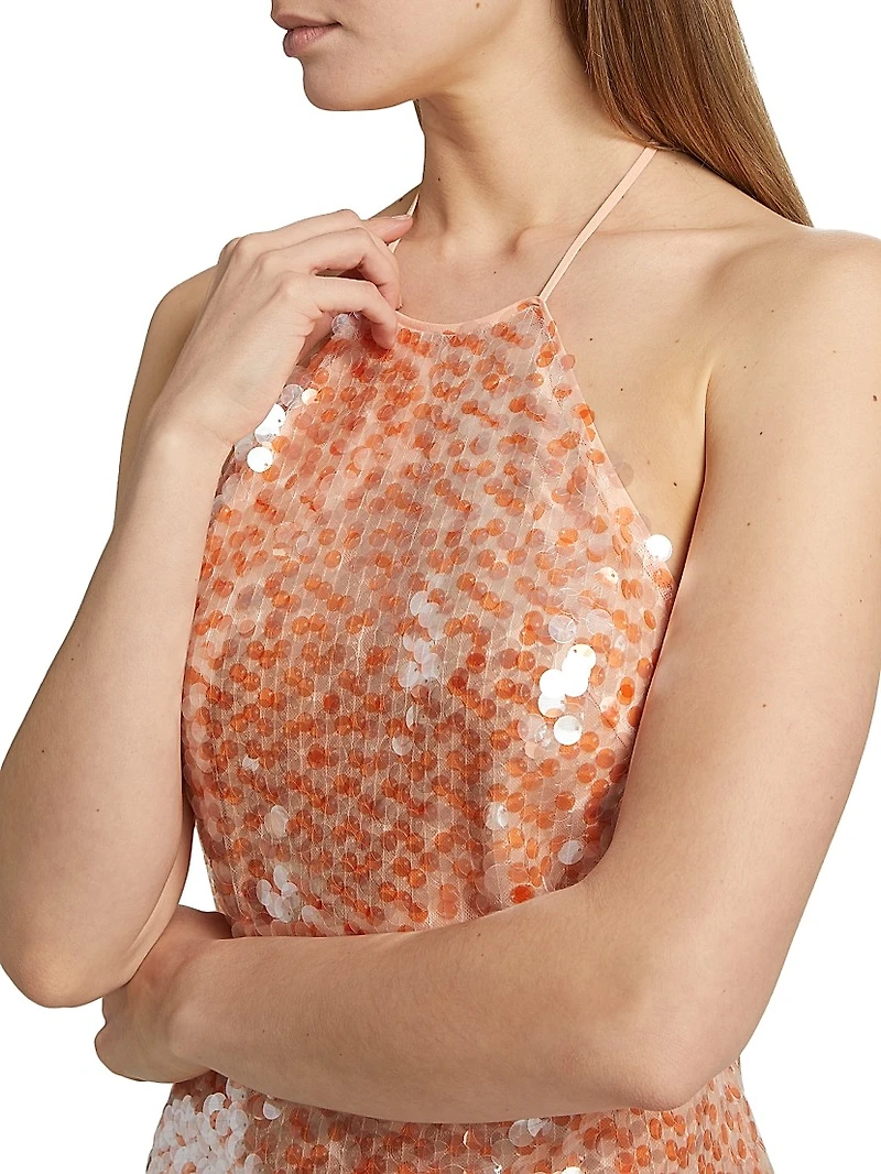 Micky Halterneck Sequined Minidress