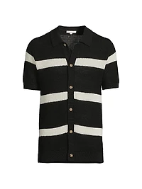 Linen Button-Front Sweater