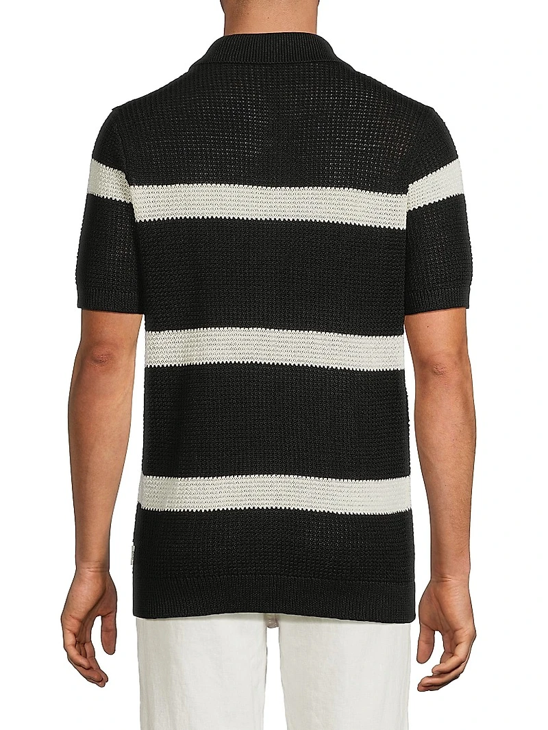 Linen Button-Front Sweater