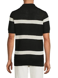 Linen Button-Front Sweater