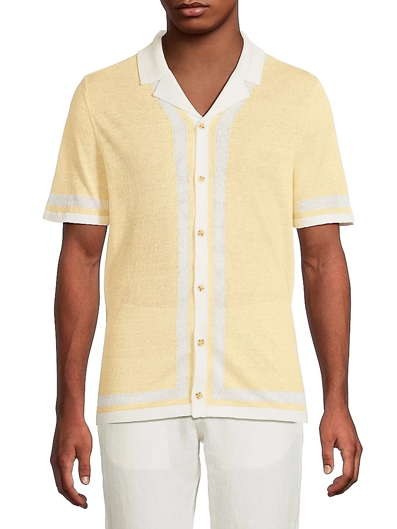Linen Knit Camp Shirt