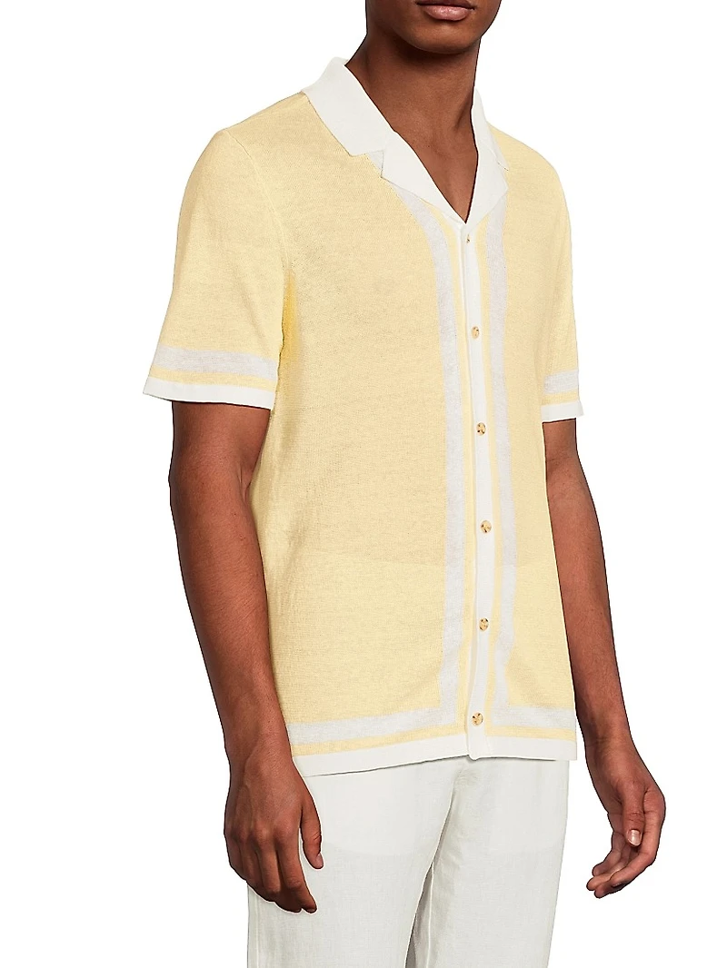 Linen Knit Camp Shirt