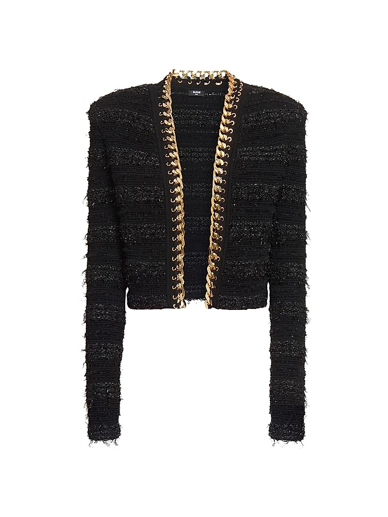 Tweed Wool-Blend Chain-Trimmed Jacket