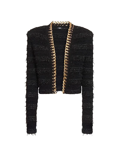 Tweed Wool-Blend Chain-Trimmed Jacket