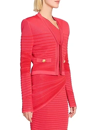 Textured Rib-Knit Cardigan