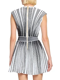 Rib-Knit Striped A-Line Minidress