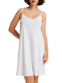 V-Neck Spaghetti-Strap Cotton & SilkGown