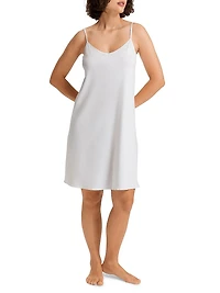 V-Neck Spaghetti-Strap Cotton & SilkGown