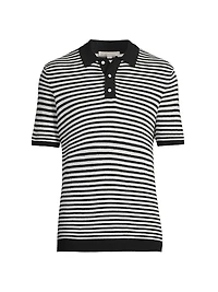 Textured Cotton Knit Polo Shirt