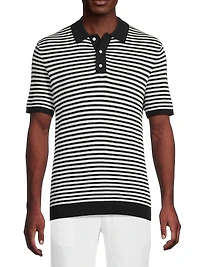 Textured Cotton Knit Polo Shirt