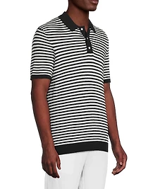 Textured Cotton Knit Polo Shirt