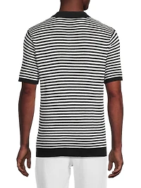Textured Cotton Knit Polo Shirt