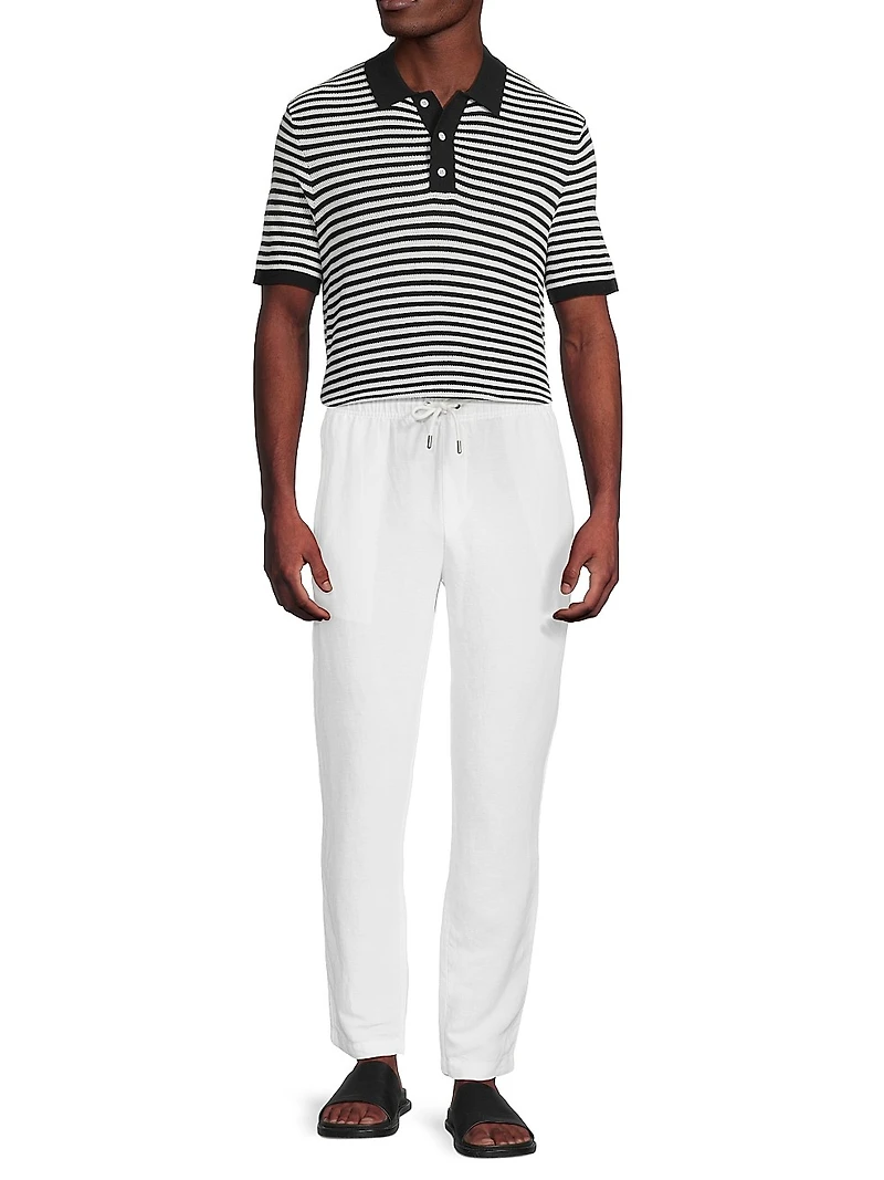 Textured Cotton Knit Polo Shirt