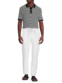 Textured Cotton Knit Polo Shirt