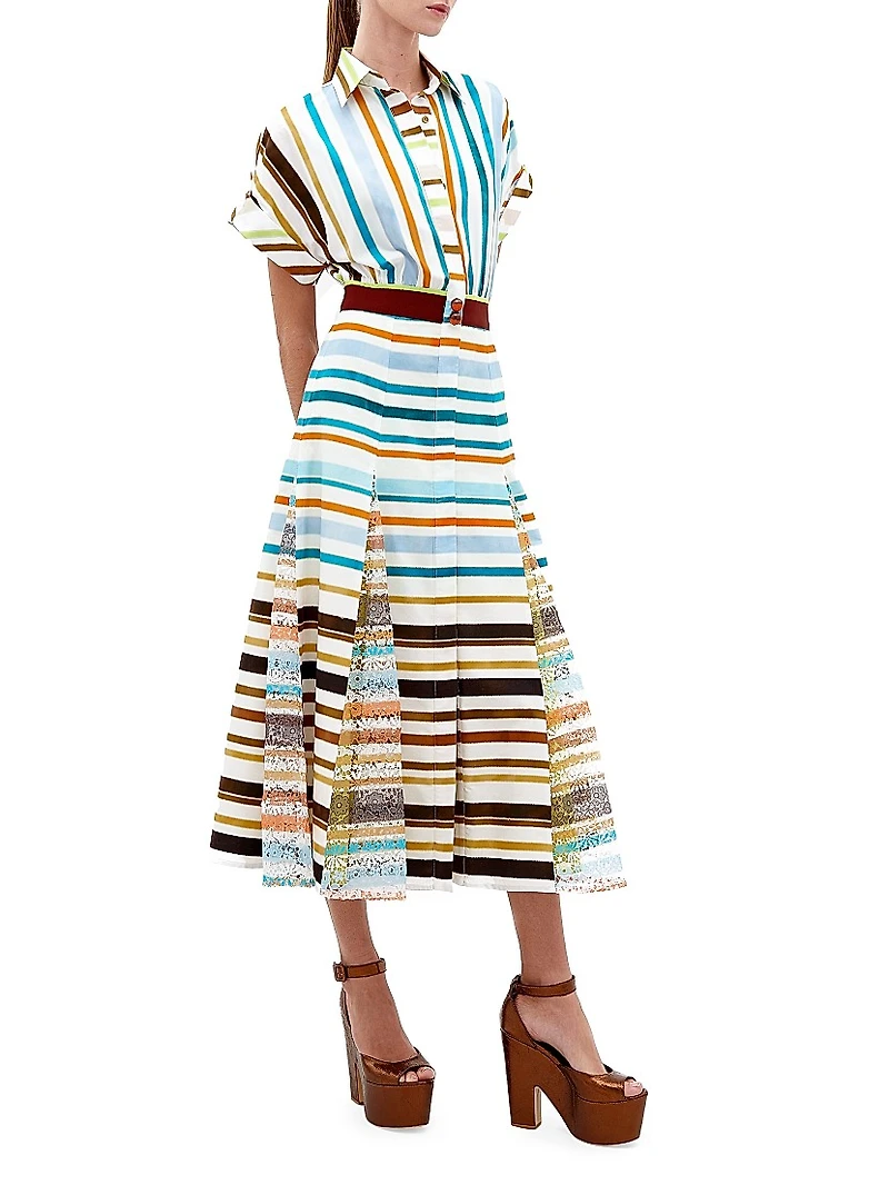 Odila Stripe Cotton Shirtdress
