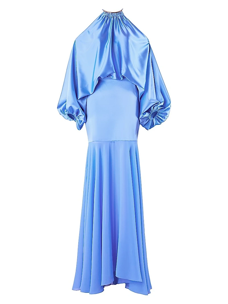 Isadora Silk Blouson Maxi Dress