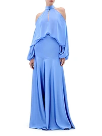 Isadora Silk Blouson Maxi Dress