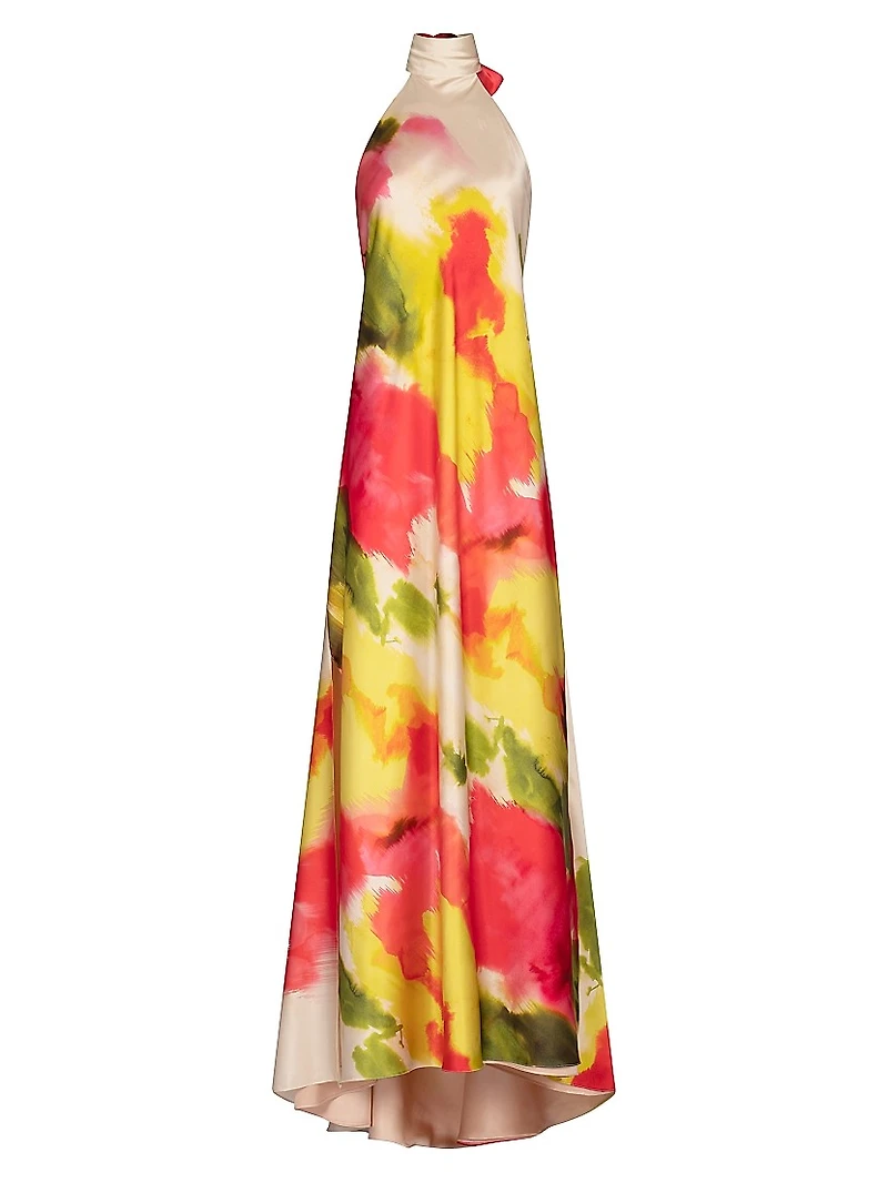 Sherry Floral Silk Maxi Dress