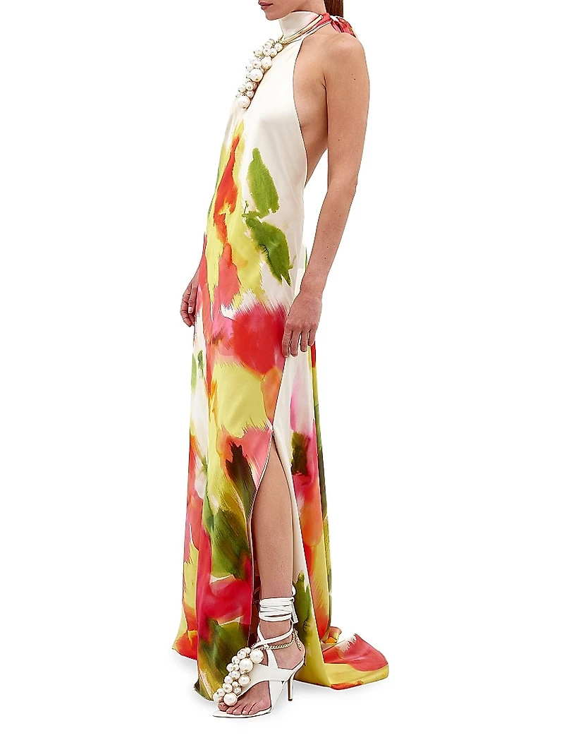 Sherry Floral Silk Maxi Dress