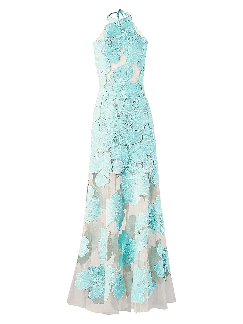 Mab Lace Tulle A-line Gown