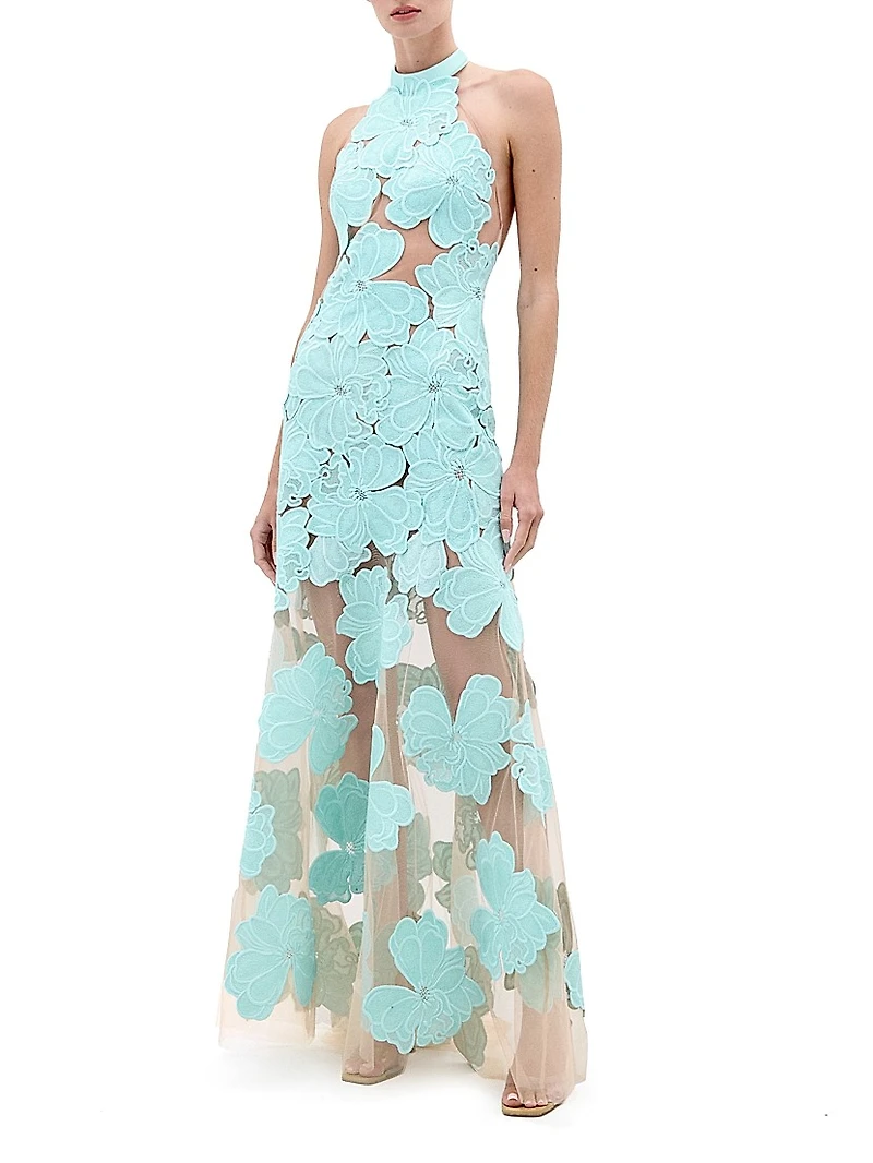 Mab Lace Tulle A-line Gown