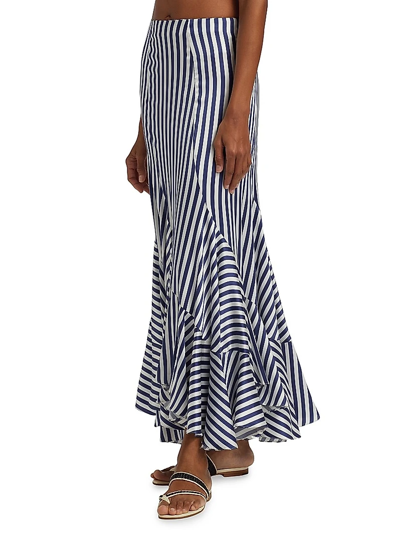 Florina Stripe Flounce Skirt
