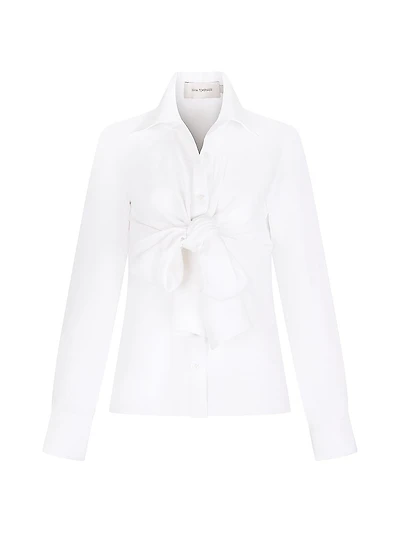 Mercury Tie-Front Linen Blouse