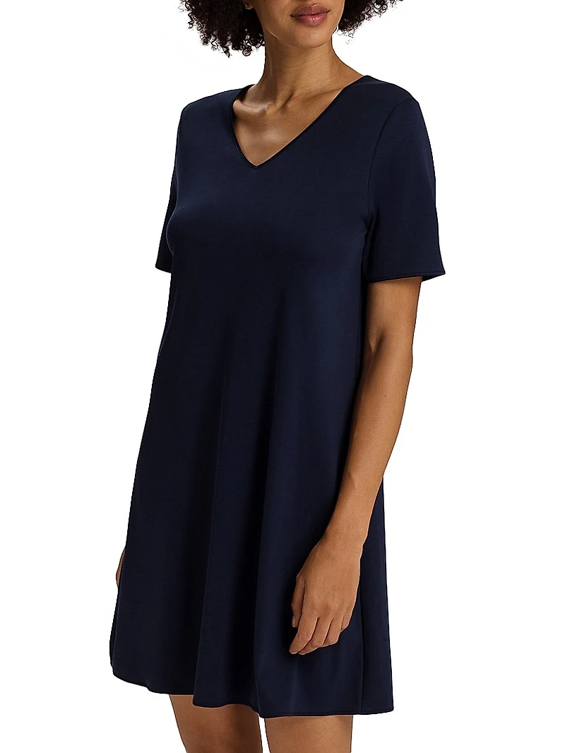 V-Neck Cotton & Silk Nightgown