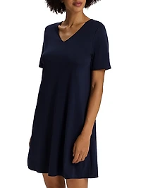 V-Neck Cotton & Silk Nightgown