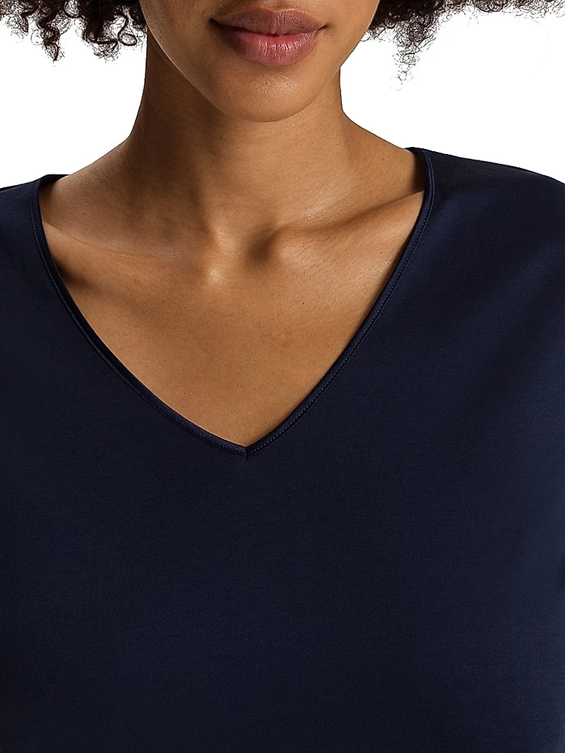 V-Neck Cotton & Silk Nightgown