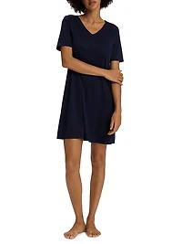 V-Neck Cotton & Silk Nightgown