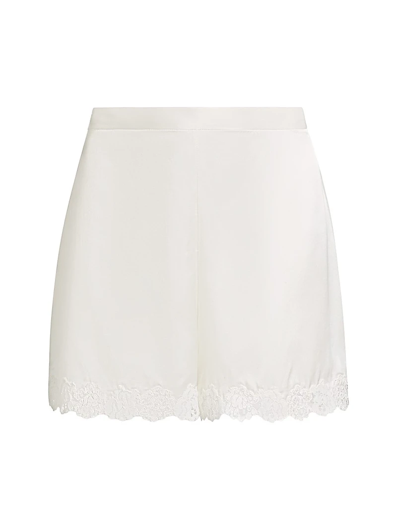 Rose Parfait Silk-Lace Shorts