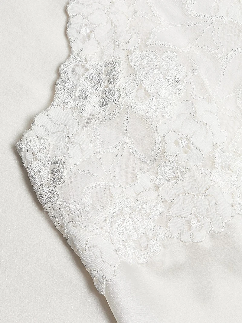 Rose Parfait Lace-Trimmed Silk Chemise