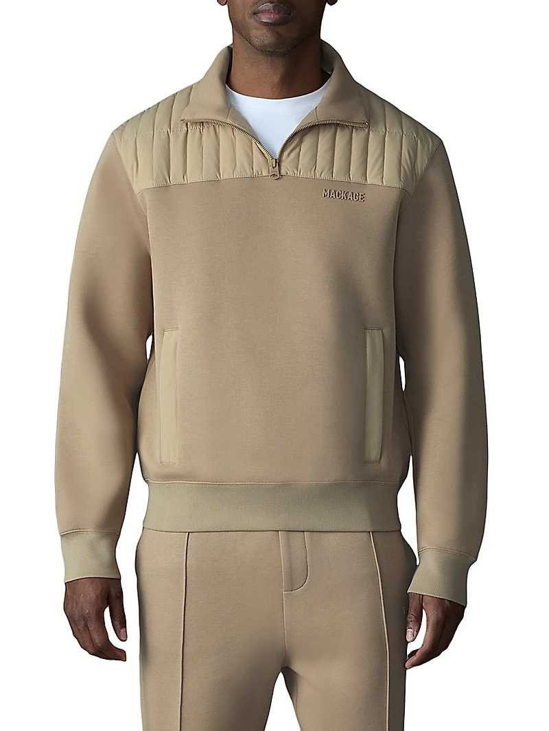 Corey Hybrid Down Quarter-Zip Sweater