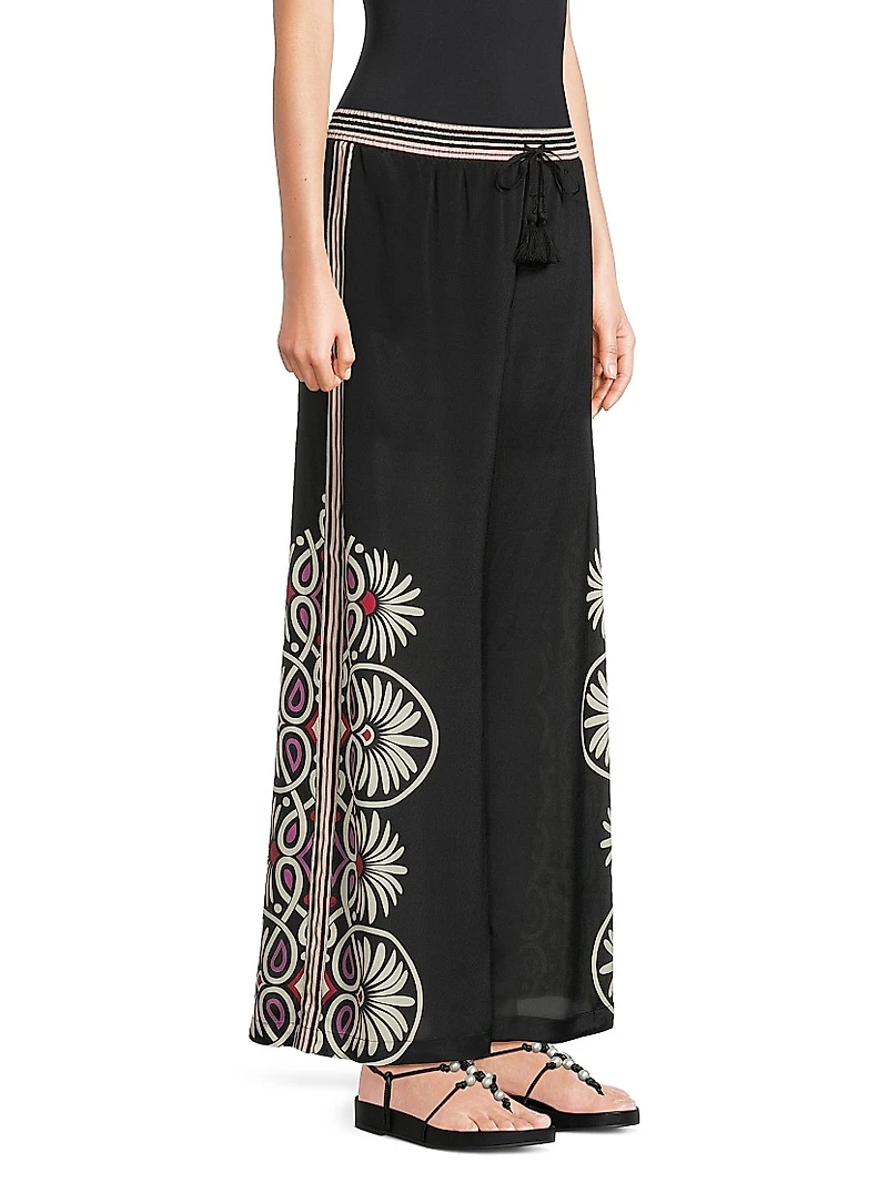 Valerie Siera Silk-Blend Wide-Leg Pants